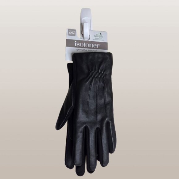 Isotoner Accessories - Isotoner Women's Black Genuine Leather Gloves Size S/M